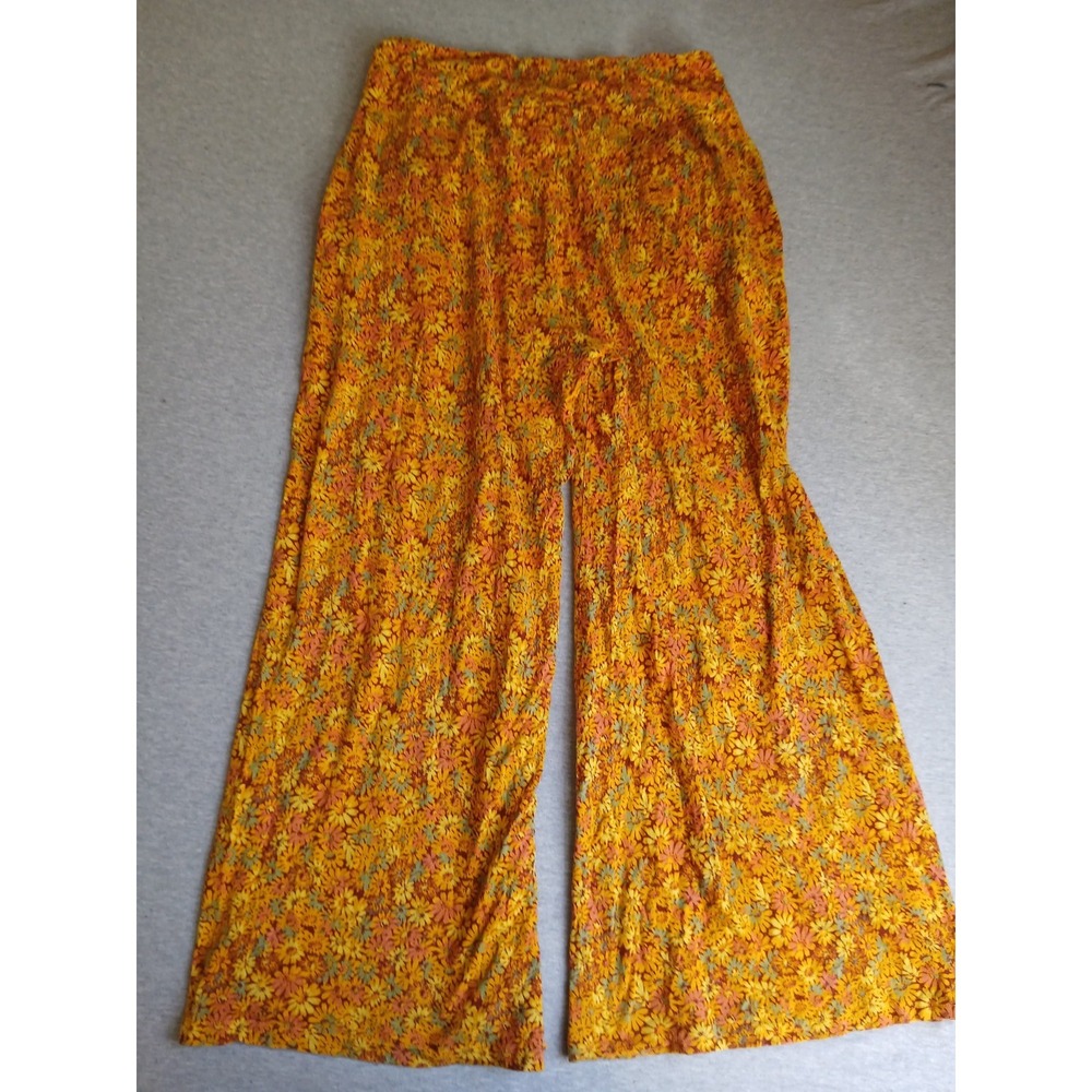 Toad Co Pants Medium Chaka Wide Leg Organic Cotton Floral Pull On Resort Beach - Picture 10 of 11